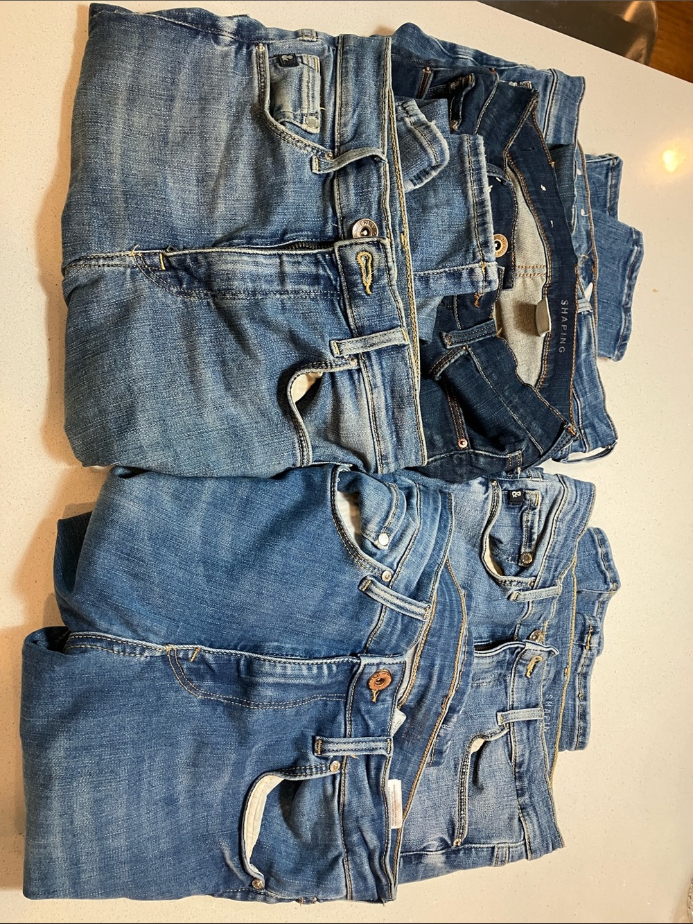 5 pair Women's Skinny Jeans in Medium Blue Denim